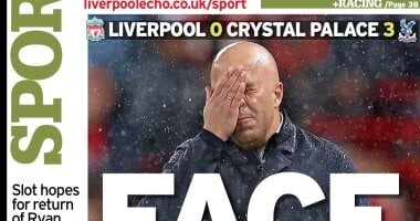 هزيمة ليفربول ضد كريستال بالاس حديث صحف إنجلترا