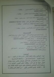 اسماء وتوقيعات وأرقام البطاقات الشخصية لسكان العقار 103 شارع خالد بن الوليد ـ سيدي بشر الاسكندرية